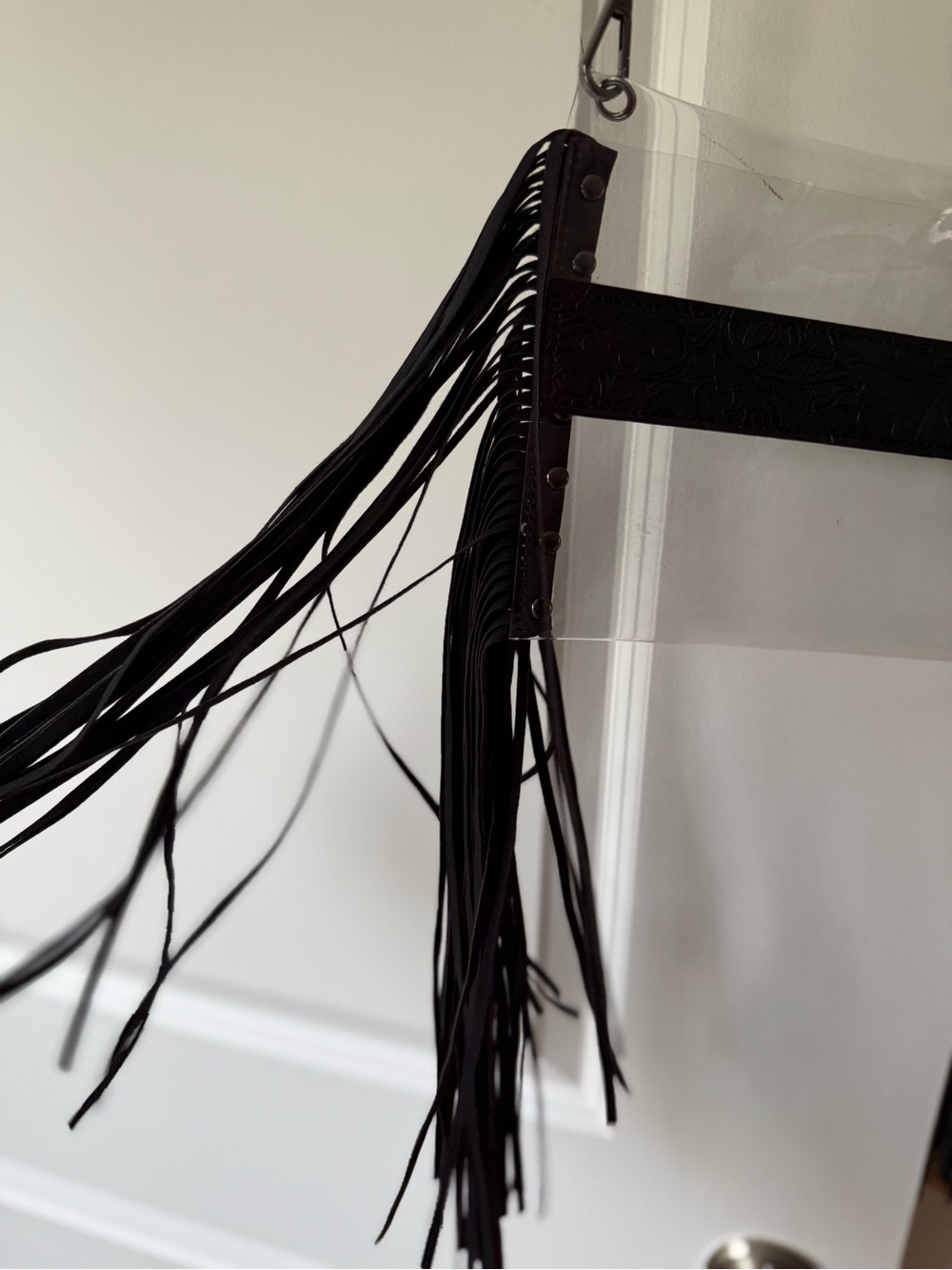 NWT Clear Crossbody Stadium Concert Bag with Black Fringe, Western - Picture 3 of 9